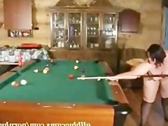 Pussy bbw plays on pool table