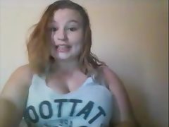 Chubby teen shows me her tits