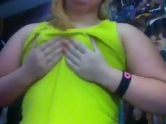 Chubby girl showing tits